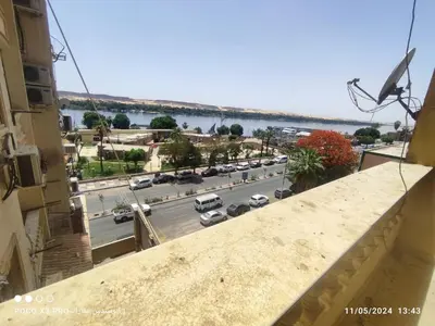 a view of a highway from a building at SuperElite apartment NileView F4 in Naj‘ al ‘Amrāb