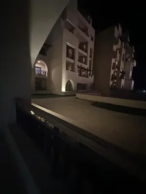 a model of a building at night at Aldau heights 2 in Hurghada