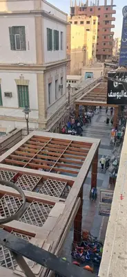 an overhead view of a building under construction at Gannet Alyousef City Center in Naj‘ al Maḩaţţah
