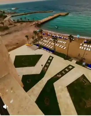an aerial view of a beach and the ocean at الغردقه in Hurghada