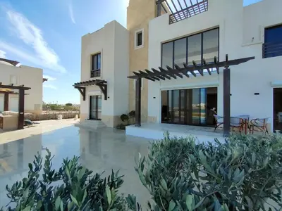 a villa with a view of the courtyard at Ancient Sand villa at Elgouna with private heated pool in Hurghada