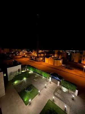 a view of a city at night with lights at Luxury villa in gouna in Hurghada
