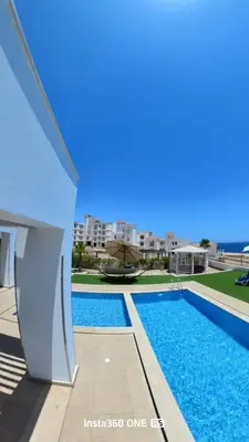 a view of a swimming pool in a building at Palmen Villa in Hurghada