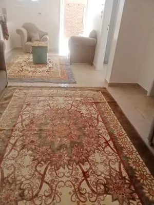 a living room with a rug on the floor at elomda in Luxor