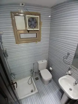 a bathroom with a toilet and a sink at Monty Homestay in Aswan