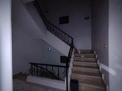 a staircase in a house with a stair railing at فيلا عبدالله محروس in Aswan