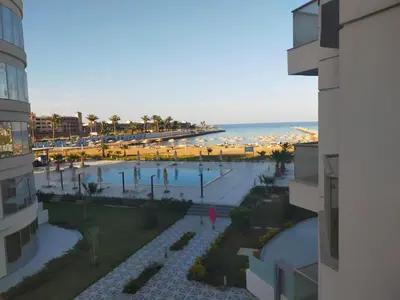 an aerial view of a resort with a beach at Scandic Resort Hurghada, Sea View in Hurghada