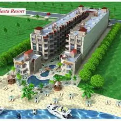 a model of a large building with a resort at Hurghada Fiesta Resort Studio 323 in Hurghada