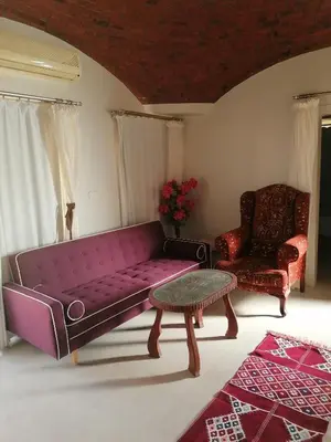 a purple couch and a chair in a living room at الكوثر القديم الغردقة in Hurghada