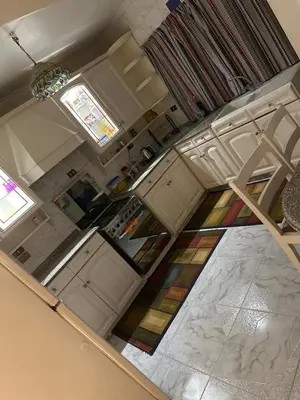 an aerial view of a kitchen with a rainbow stained glass window at Paradise Villa Seaview in Hurghada