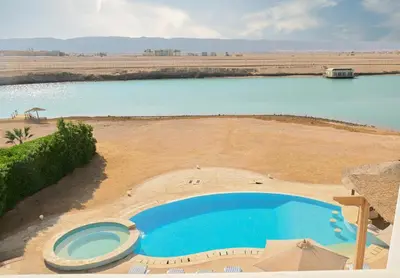 an overhead view of a large pool of water at 6 Bedroom Villa in El-Gouna 38 in Hurghada