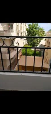 a view of a balcony from a window of a building at Hurghada European style in Hurghada