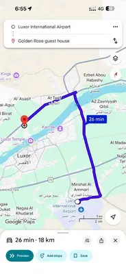 a map of the lincoln incremental airportruckruckruck at Golden Rose Guesthouse in Luxor