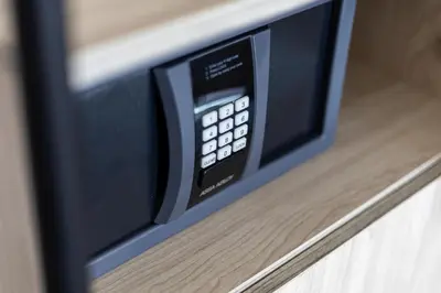 a microwave oven sitting on top of a counter at The Kaktus Somabay in Hurghada