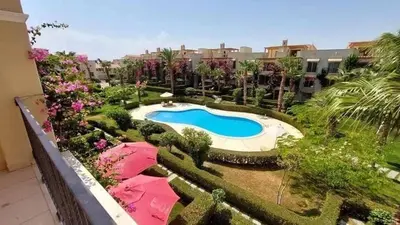 an overhead view of a swimming pool in a resort at Veranda sahl hasheesh in Hurghada