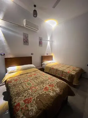a bedroom with two beds in a room at River view house in Luxor