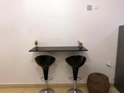 two birds sitting on a shelf on a wall at Golden Aldau Heights studio Hurghada 1019 in Hurghada