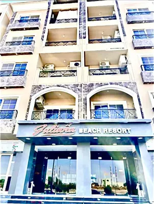 a building with a sign on the front of it at B1-04 Juliana in Hurghada