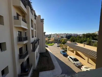 a view of a parking lot from a building at Aldau Heights studio in Hurghada gol in Hurghada