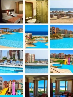 a collage of photos of a resort with a pool at Oysterbay in Marsa Alam