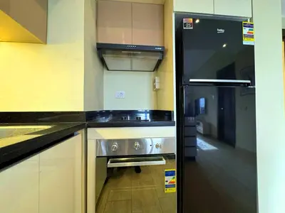 a kitchen with a stainless steel stove top oven at Beauty Aldau heights in Hurghada