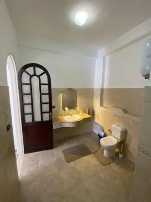 a bathroom with a toilet and a sink at Villa Acamar in Al Karnak