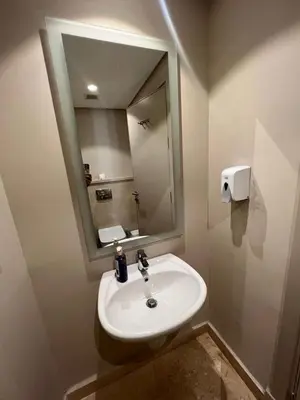 a bathroom with a sink and a mirror at mangrovey M9-2B--01 in Hurghada
