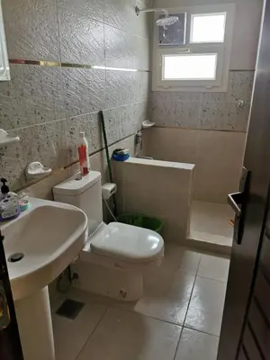 a bathroom with a toilet and a sink at Apartment in Hurghada , Ahyaa, , in front of Royal beach in Hurghada
