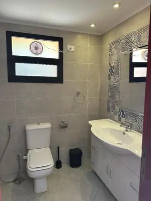 a bathroom with a toilet and a sink at The view -Clubhouse in Hurghada