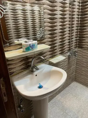 a bathroom with a sink and a mirror at Luxe Nest Luxor Serviced Apartments 102 in Luxor