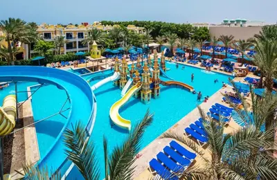 an image of a large swimming pool at a resort at Chalet - Mirage Bay Resort & Aqua Park in Hurghada