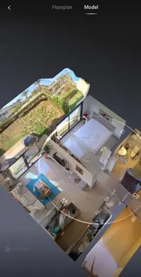 a model of a bedroom with a bed and a pool at Modern ground one bedroom apt G cribs in El Gouna