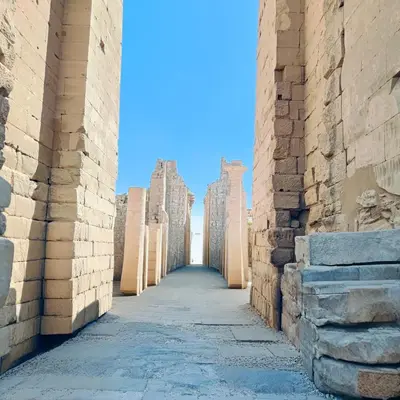 an alley in the ruins of a building at Arabic Apartment in Hurghada
