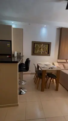 a kitchen and living room with a table and chairs at apartment for rent in hurghada in Hurghada