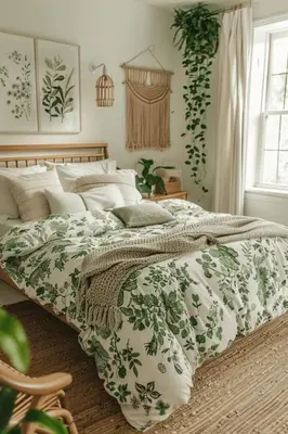 a bedroom with a bed with a green and white blanket at Amber Cruise in Luxor