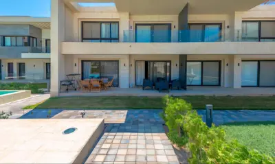 an exterior view of a house with a patio at Luxury Stays in G-Cribs El Gouna in El Gouna