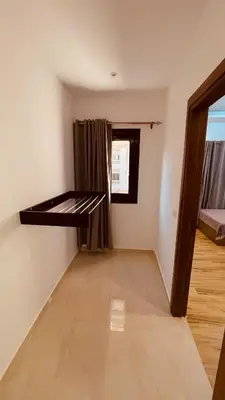 a room with a bunk bed and a window at Modern apartment for rent in Hurghada
