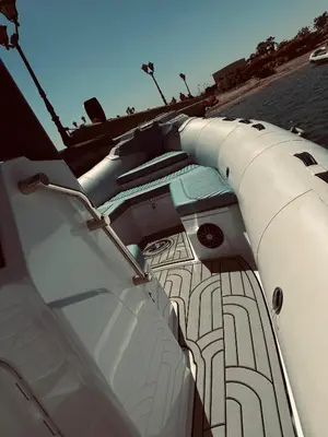 a close up of a boat parked on the beach at Wave Dancer in Hurghada