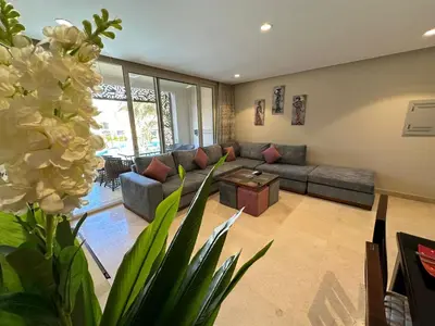 a living room with a couch and a table at El-Gouna in Hurghada