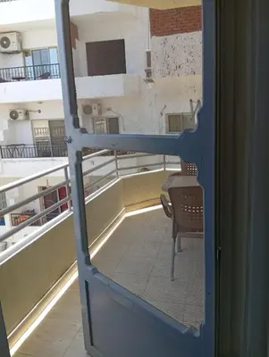 a view of a room through a door at شقه للإيجار مكيفه in Hurghada