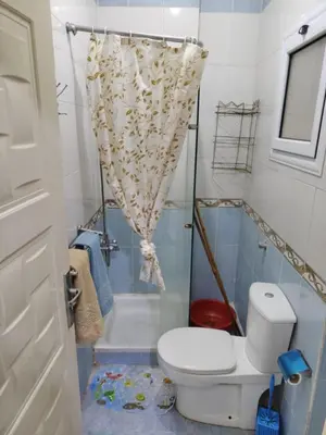 a small bathroom with a toilet and a shower at flat in Hurghada Sheraton Metro street in Hurghada