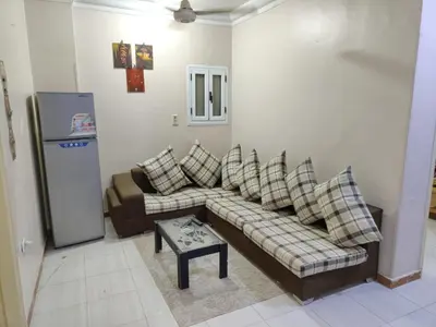 a living room with a couch and a table at flat in Hurghada Sheraton Metro street in Hurghada