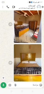 two pictures of a bedroom with a bed in a room at Home of Natural in Luxor