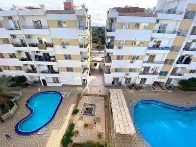 an aerial view of two large apartment buildings at Studio Lotus Compound Kawser in Hurghada