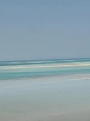 a view of the beach with the ocean in the background at Fanadir Bay Resort Canary Apartman in Hurghada
