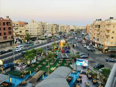 a view of a city with a busy street at Paradise Gates Hurghada in Hurghada