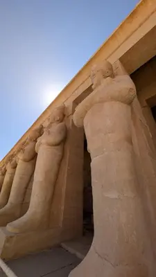 a statue on the side of a building at The Village House with Private Garden - Four Bedroom Nubian Home on Luxor West Bank in Luxor