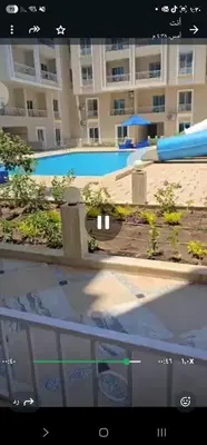 a view of a swimming pool in a building at Hurghada Hub in Hurghada