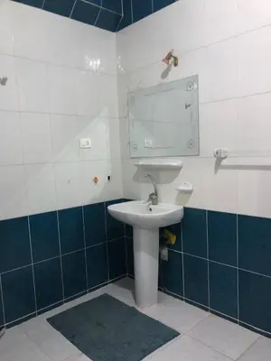 a bathroom with a sink and a mirror at Ozera villa - west bank in Luxor