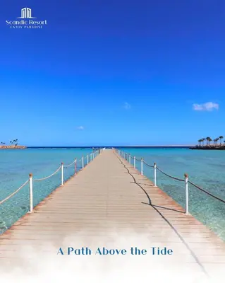 a path above the tide on a pier in the water at Scandic resort in Hurghada